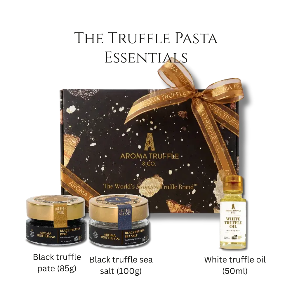Aroma Truffle The Truffle Pasta Essentials gift box for aspiring home chefs. Perfect for gifting.