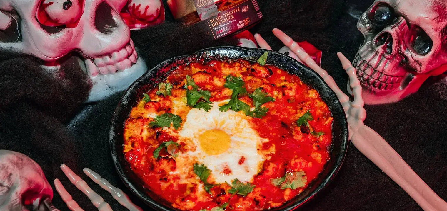 A Spooky Shakshuka with Truffle Hot Sauce - Aroma Truffle