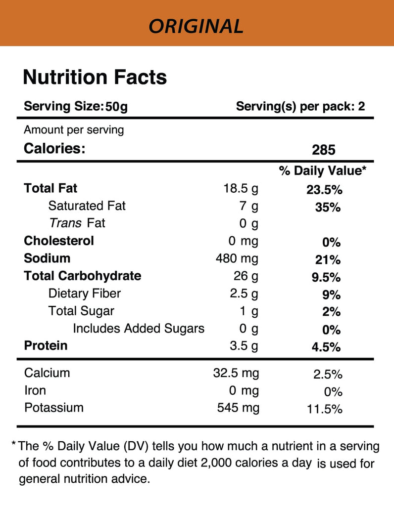 Nutrition Facts of Black Summer Truffle Chips - Original