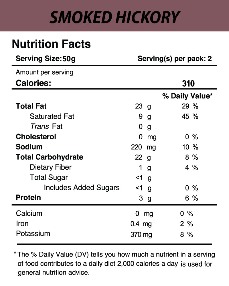Nutrition Facts of Black Summer Truffle Chips - Smoked Hickory