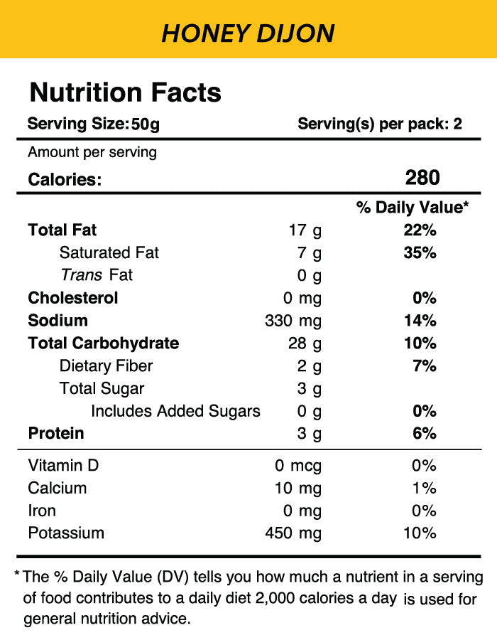 Nutrition Facts of Black Summer Truffle Chips - Honey Dijon