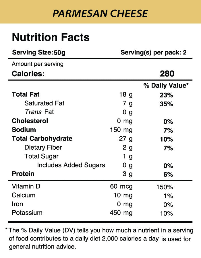 Nutrition Facts of Black Summer Truffle Chips - Parmesan Cheese